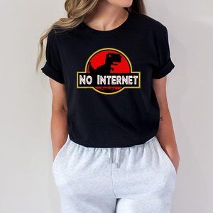 No Internet Jurassic Park Lovers Gift Unisextee